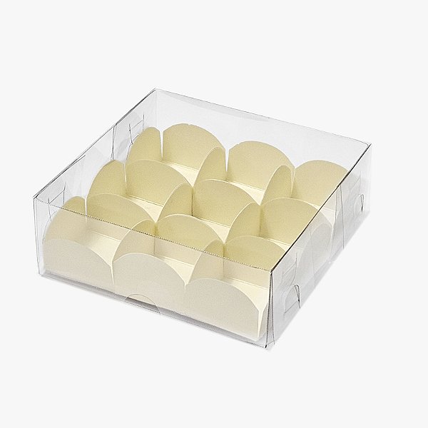 Caixa Acetato Visor Para 9 Docinhos Linha Premium 20 Uni