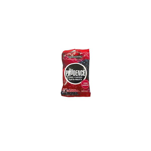 Preservativo Lubrificado 3UN Sabor Tutti-Frutti Prudence