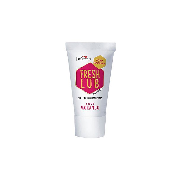 Gel Lubrificante e Beijável Fresh Lub Sabor Morango 25G