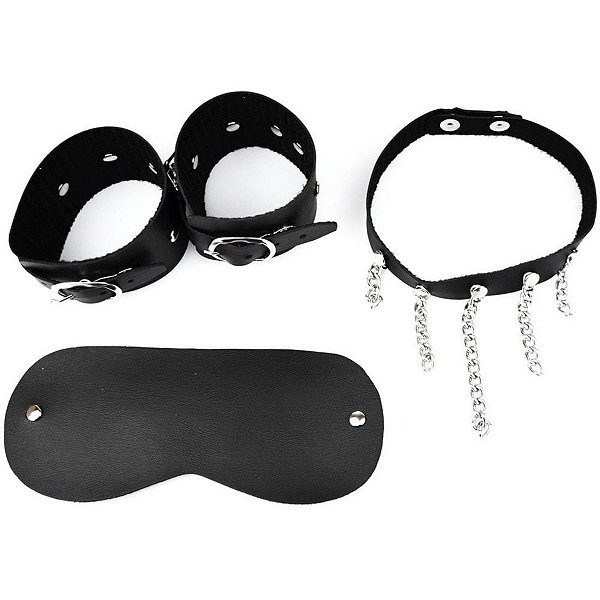 Kit Prisioneira 2 Sado Fetiche Couro Sintético Dominatrixxx