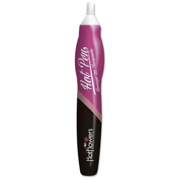 Hot Pen Caneta Sabor de Morango/Champanhe 35G Hot Flowers