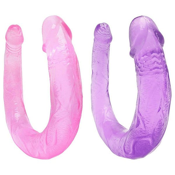 Prótese Dupla Com Veias E Glande Saliente Textura Excitante