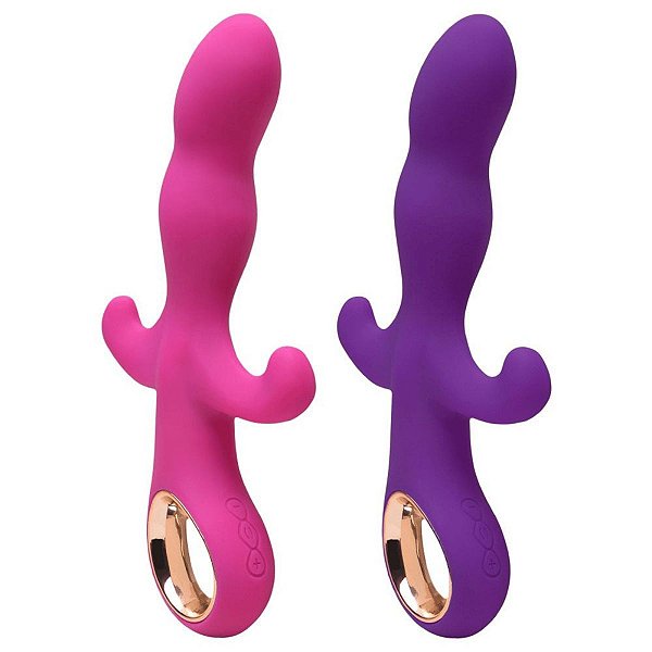 Vibrador Entice Emily com Alça Dourada e 10 Vibrações
