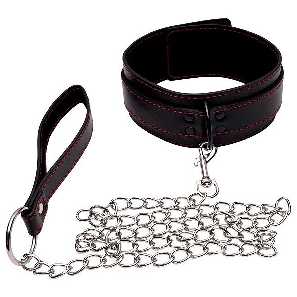 Colar Coleira Estirante E Guia Bondage Fetish Lovetoy Vipmix