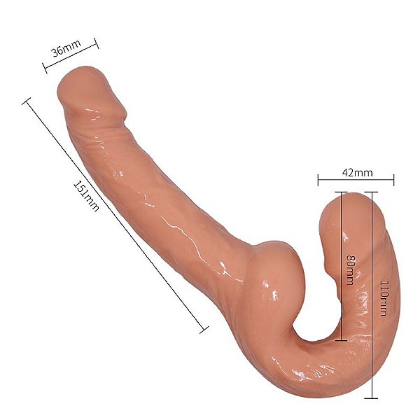 Pênis Realístico de Casal Strapless - Big Dildo - 15,0x3,4cm