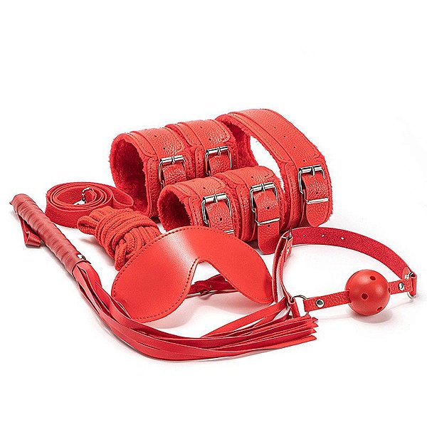 Kit Sado Erótico - Bandage 3 Vermelho Exploração e Sedução