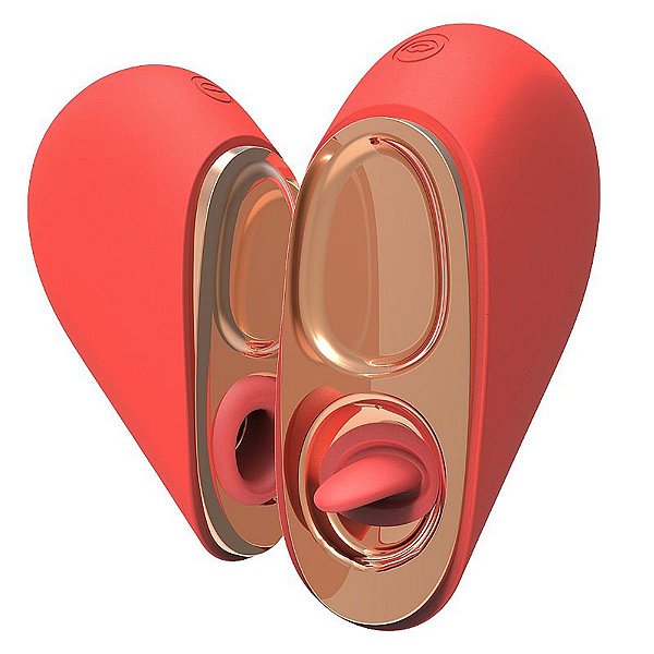 Vibrador Clitoriano Coração com Pulsação e Língua - SI