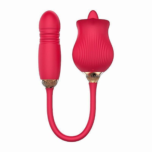 Rosa Estimuladora Clitóris e Ponto G com Vai e Vem - SI