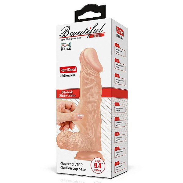 Pênis Realístico Dupla Camada 24cm Ventosa  Beautiful Baile