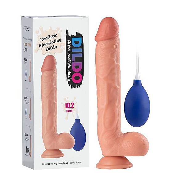 Pênis Realístico Ejaculação com Spray de Água - 26,0x4,5 cm