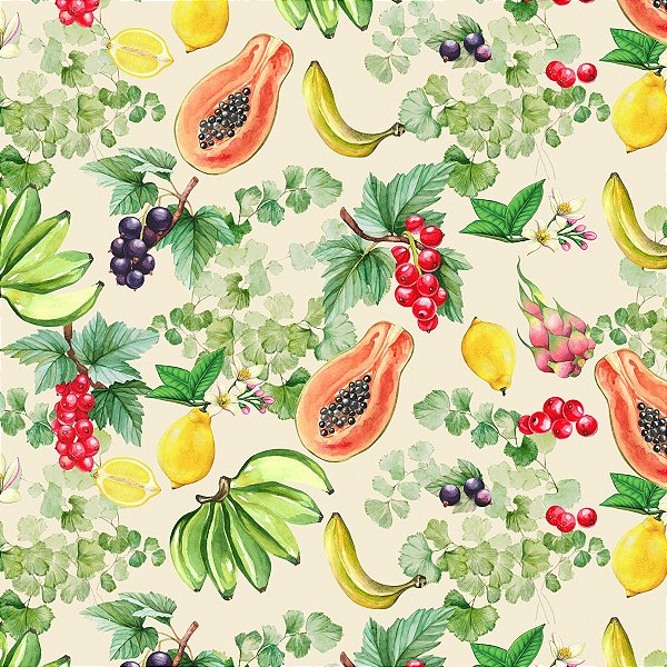 Estampa Corrida Uvas e Frutas. REF: E323
