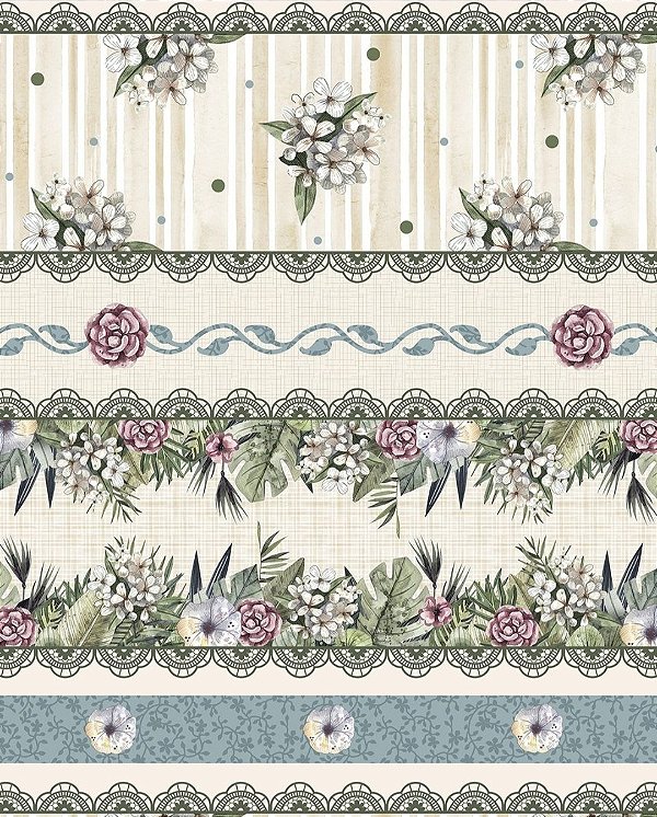 Estampa Barrado Floral Campestre REF: BF009