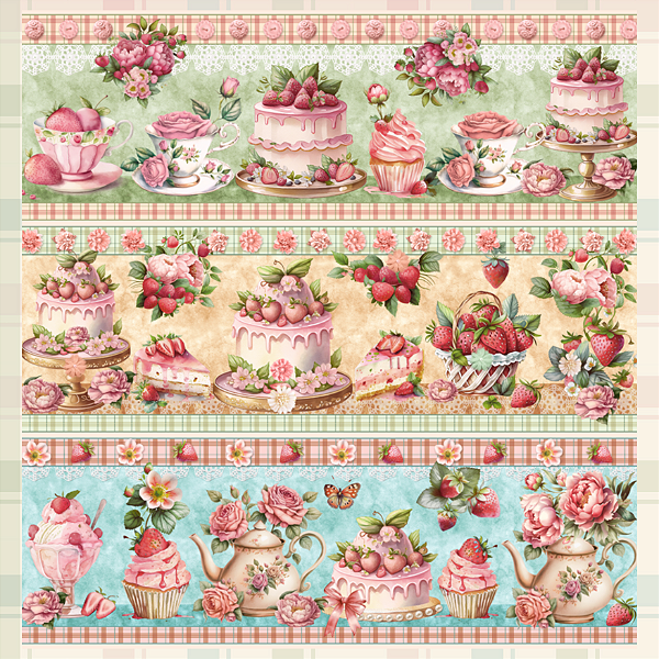 Estampa Barrados Festival do Morango Ref 9341