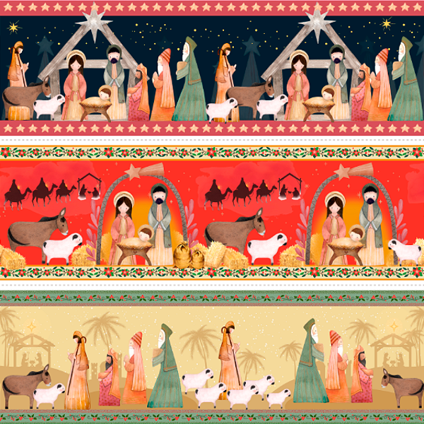 Estampa Barrados Sagrada Família  Ref : 10142