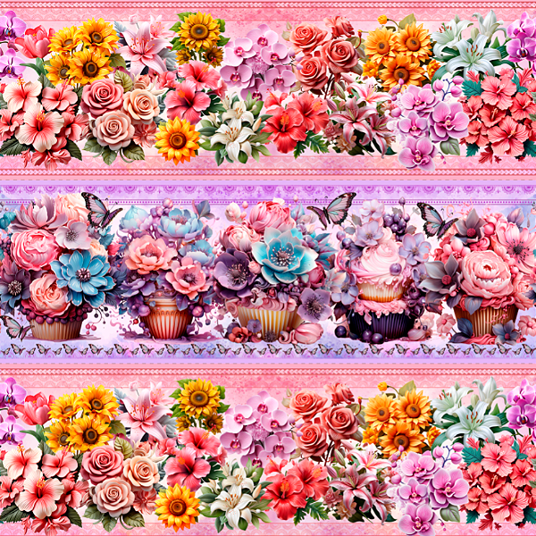 Estampa Barrado Dimensões Cupcakes REF: 11353