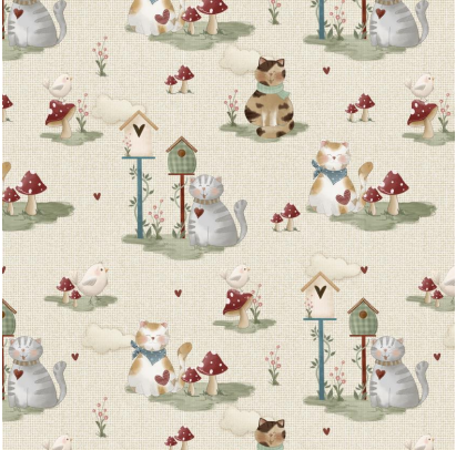 Estampa Corrida Cats Gatinhos no Jardim REF: Cat001