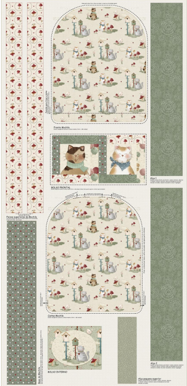 Painel Criativo Cats Mochila REF: Cat013