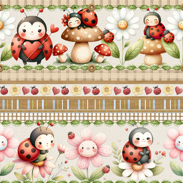 Estampa Barrados Jardim das Joaninhas