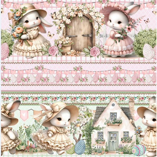 Estampa Barrados Páscoa - Lady Bunny 12346