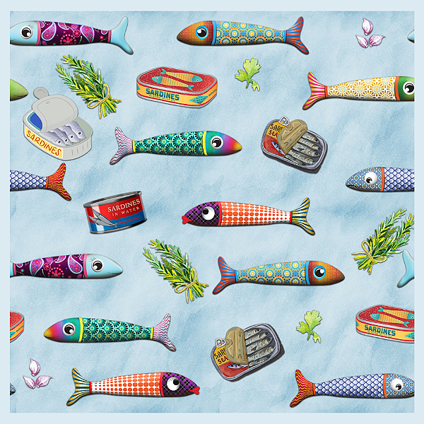 Estampa Corrida Sardinhas