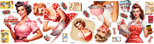 Kit Customização Termocolante - Cozinha Retrô