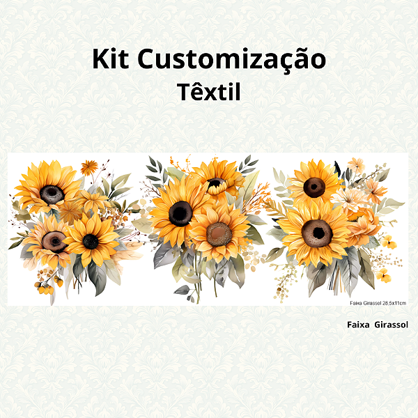 Kit Customização Têxtil para Toalhas - Girassol