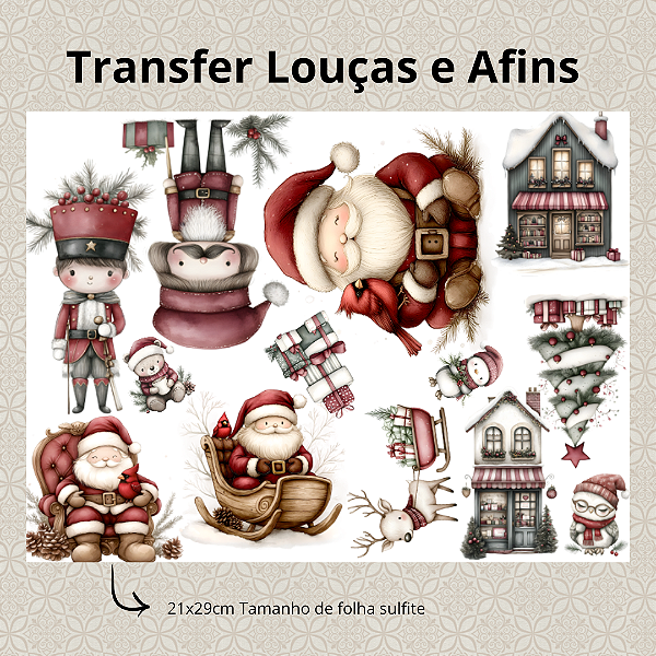 DTF UV - Transfer para Louças e Afins - Encantos Natalinos