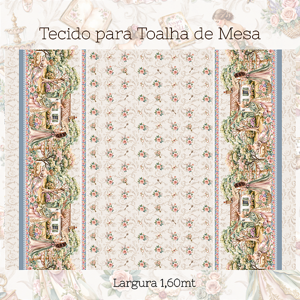 Tecido para Toalha de Mesa  -  Vitoriana