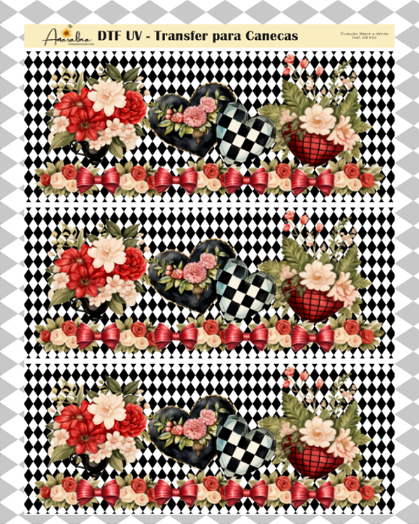 DTF UV Transfer para Canecas - Black e White