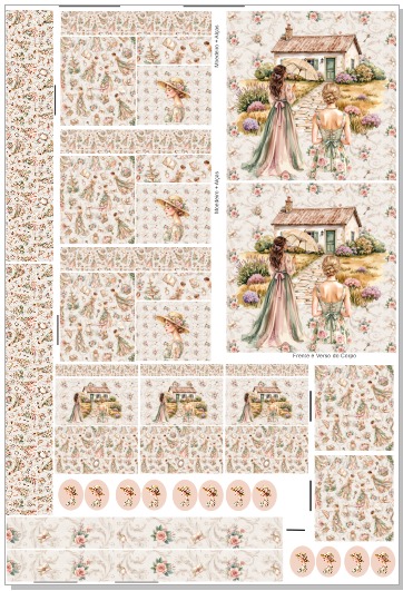 Painel Criativo Tote Bag, Moedeiro e Necessérie - Vitoriana