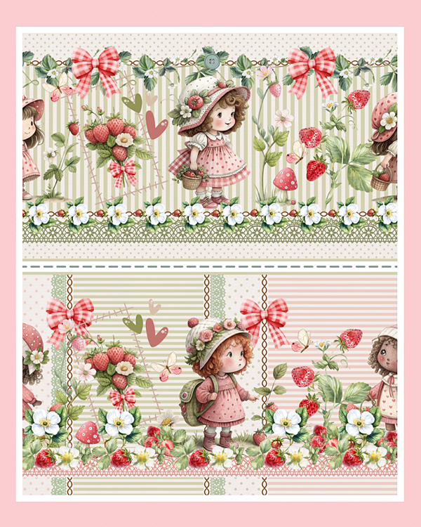 Estampa Barrados Moranguinhos