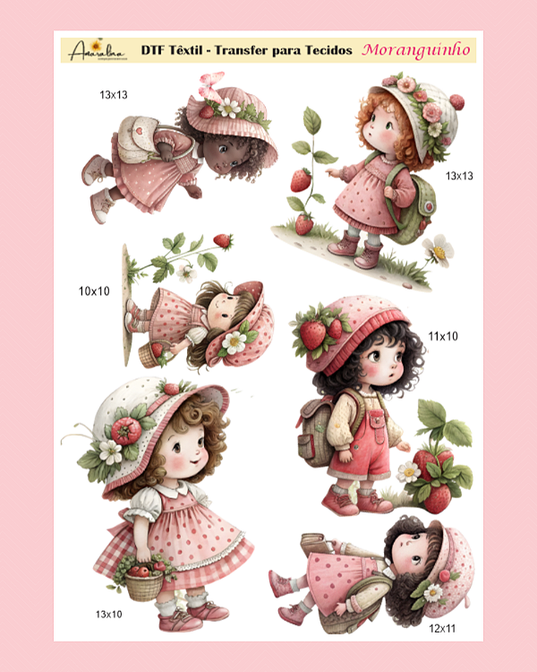 DTF Têxtil - Transfer para Tecidos Moranguinhos