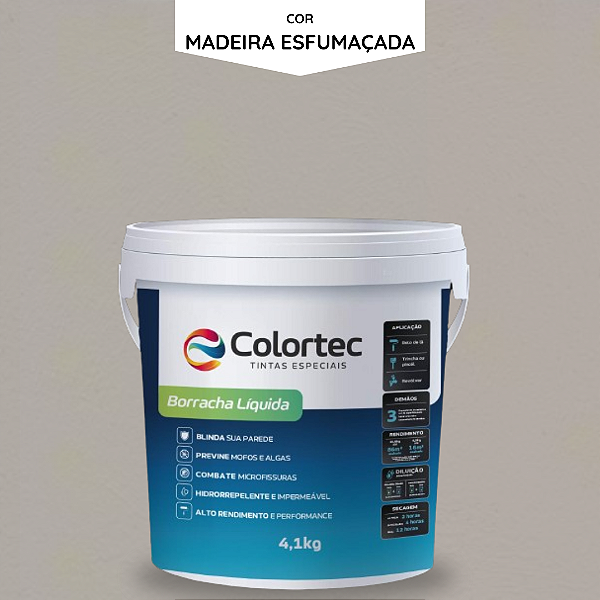 TINTA BORRACHA LIQUIDA 18L - COR MADEIRA ESFUMAÇADA