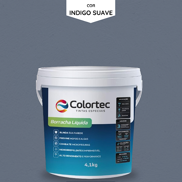 TINTA BORRACHA LIQUIDA 3,6L - COR INDIGO SUAVE