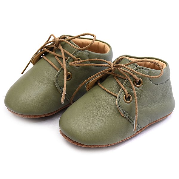 Calçado Moccs Infantil Unissex em Couro Cor Caqui - Modelo 3003 | Bili Bilu