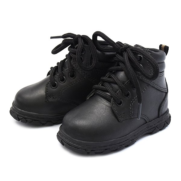 Coturno Infantil Unissex em Couro Cor Preto - Modelo 1905 | Bili Bilu