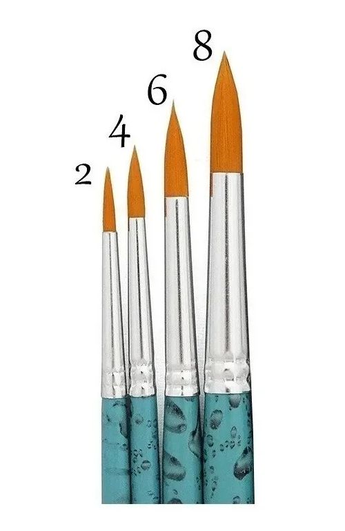 Kit 4x Pincel Redondo Para Aquarela Keramik 311 (2,4,6,8)