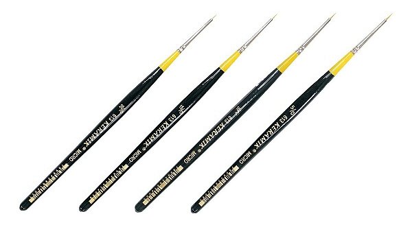 Kit Pinceis Keramik Art Nail 613 Tam (5/0, 10/0, 15/0, 20/0)