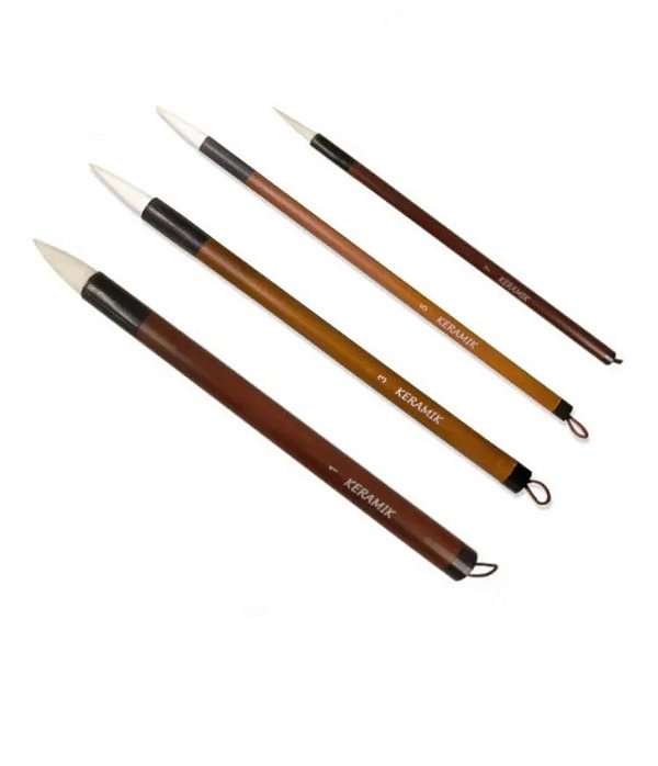Kit Pincel Fude Sumi-ê Keramik Bambu 20009 N° 1, 3, 5 E 7