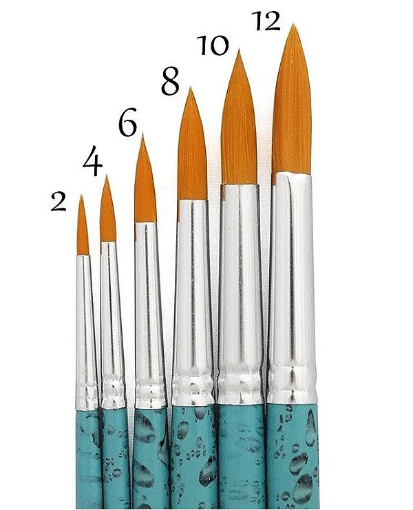 Kit Pincel Aquarela Redondo Keramik 311 Nº (2,4,6,8,10,12)