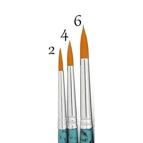Kit Pincel Redondo Para Aquarela Keramik 311 - 3 Tamanhos