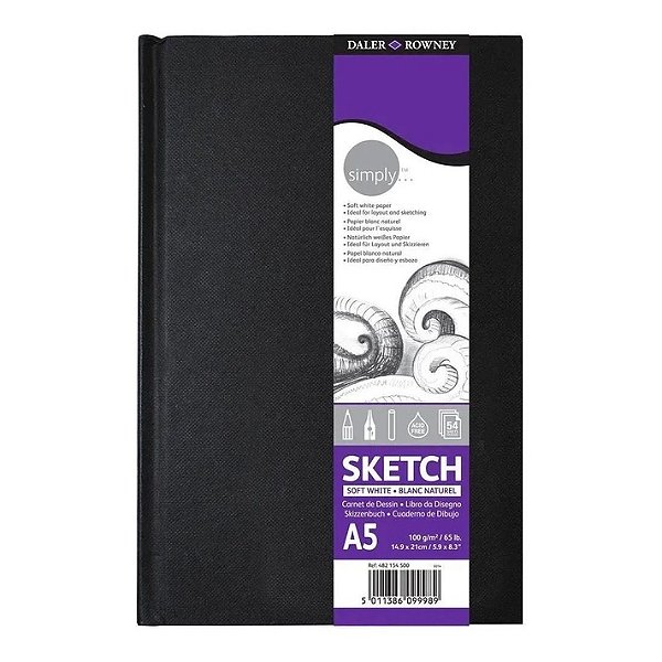 Caderno Sketchbook Daler Rowney A5 100g 54 Folhas