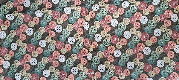 Botões Coloridos. Digital 100%Alg. (50x150cm)