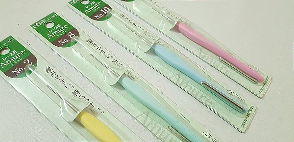 Agulha de Crochê para Linha Fina c/ Protetor. Clover. AG0016