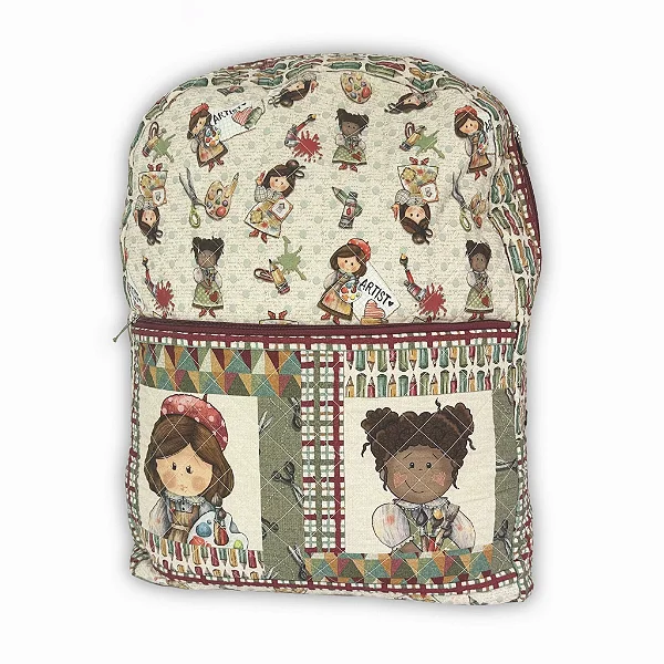 Mochila Artes - Painel Tricoline Digital - Fuxicos e Fricotes DIY