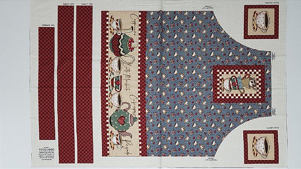 Avental.Café - Painel Faça Você Mesmo. Tecido Digital 100%Algodão