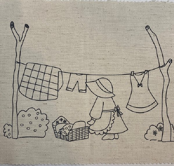 Clothes Girl Risco Bordado. Tec.Linho Nac.