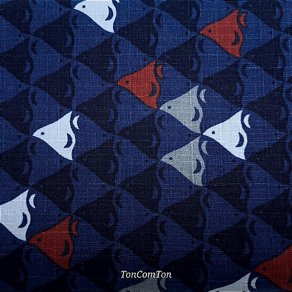 Blue Fish. 100%Alg.Japonês. (50x55cm)