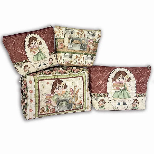 Necessaire Costurando - Painel Faça Você Mesmo. 100%Alg.Dig.