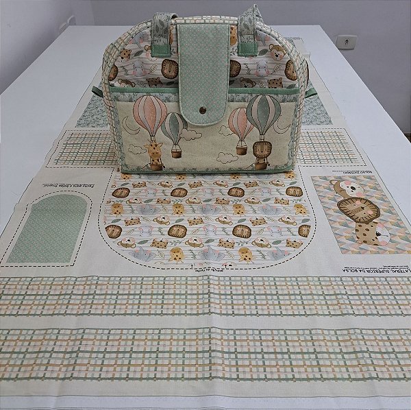 Bolsa Safari - Painel Faça Você Mesmo. Tecido Digital 100%Algodão